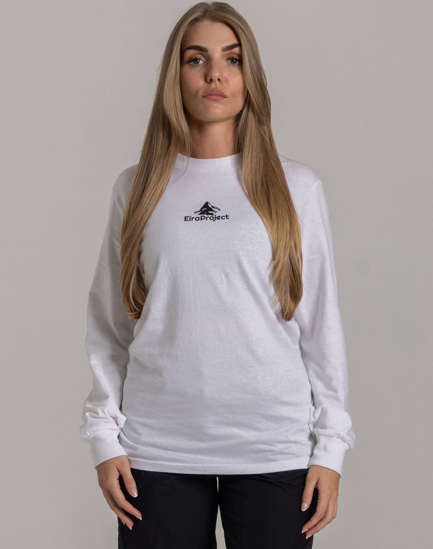 WHITE UNISEX LONG-SLEEVE EIRA PROJECT T-SHIRT