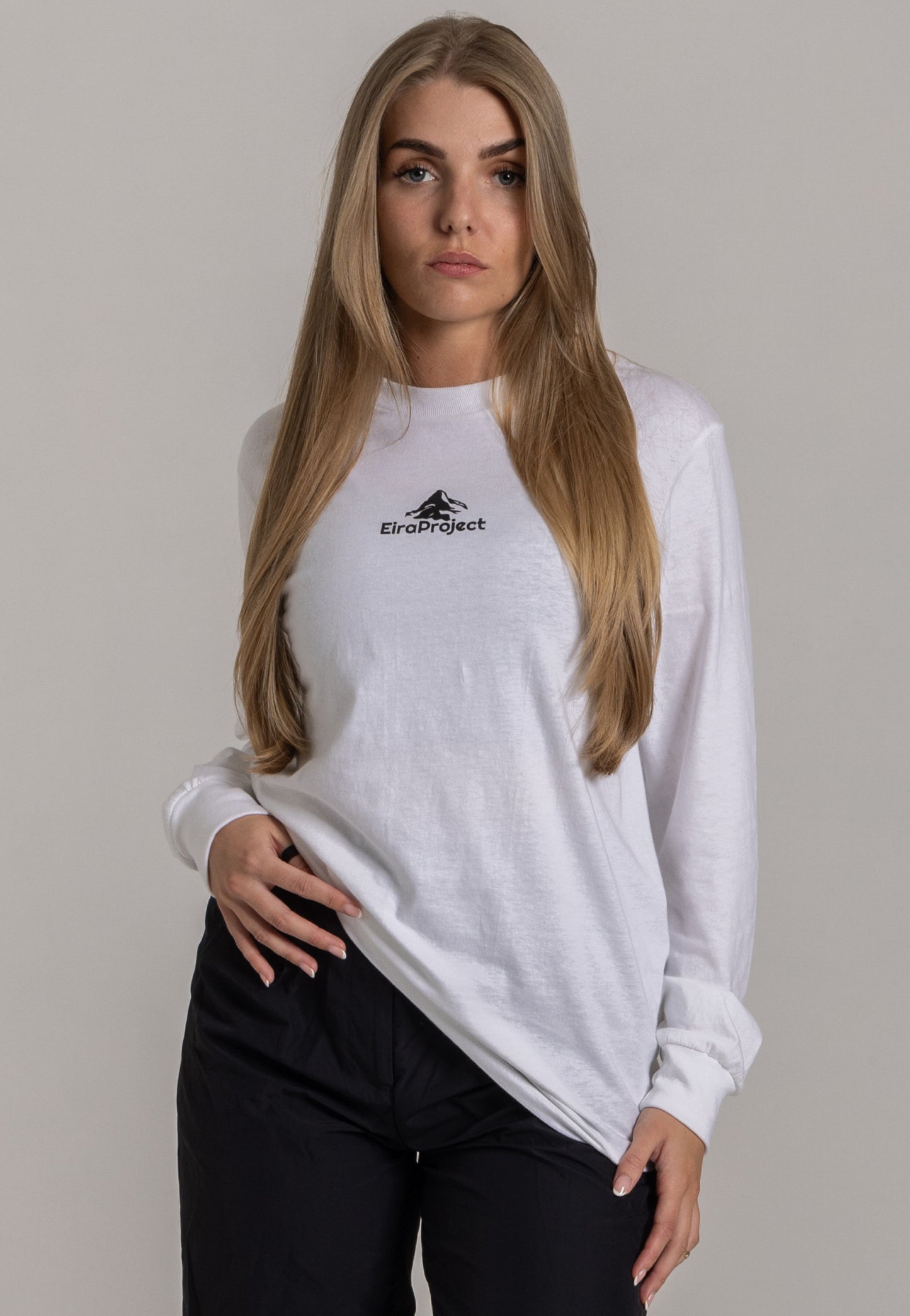 WHITE UNISEX LONG-SLEEVE EIRA PROJECT T-SHIRT